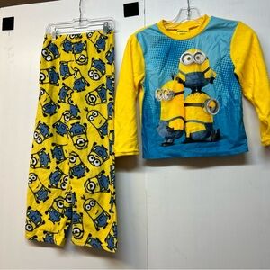 Minion-Themed Kids Pajama Set - Yellow and Blue
